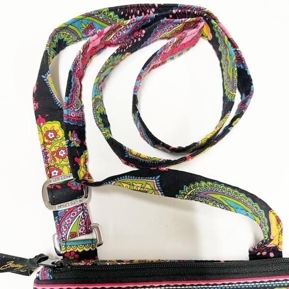 Vera Bradley Womens Black Floral Symphony In Hue Little Flap Hipster Crossbody - Picture 5 of 9